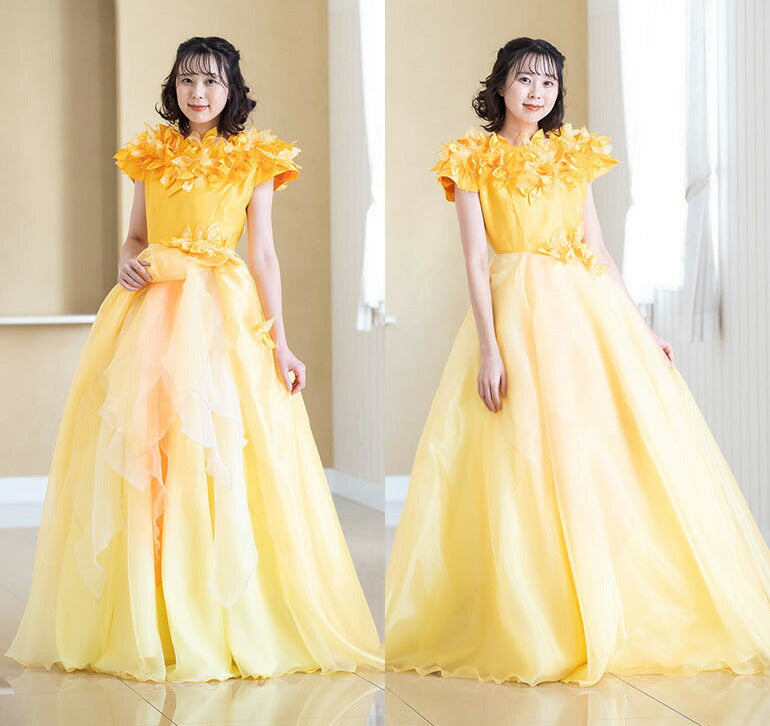 花グラデーション ロングドレス op3725