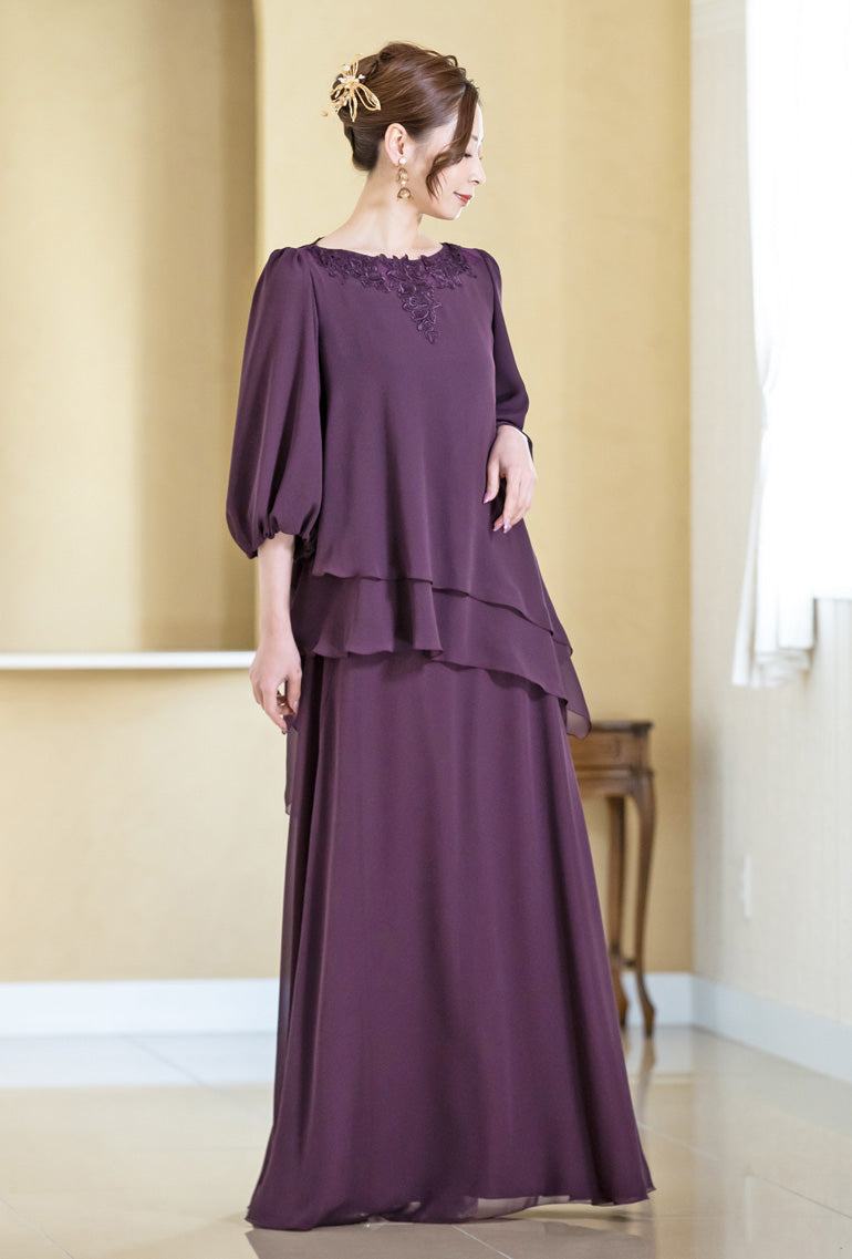 シフォンジョーゼット ロング アンシンメトリー ブラウス bl816