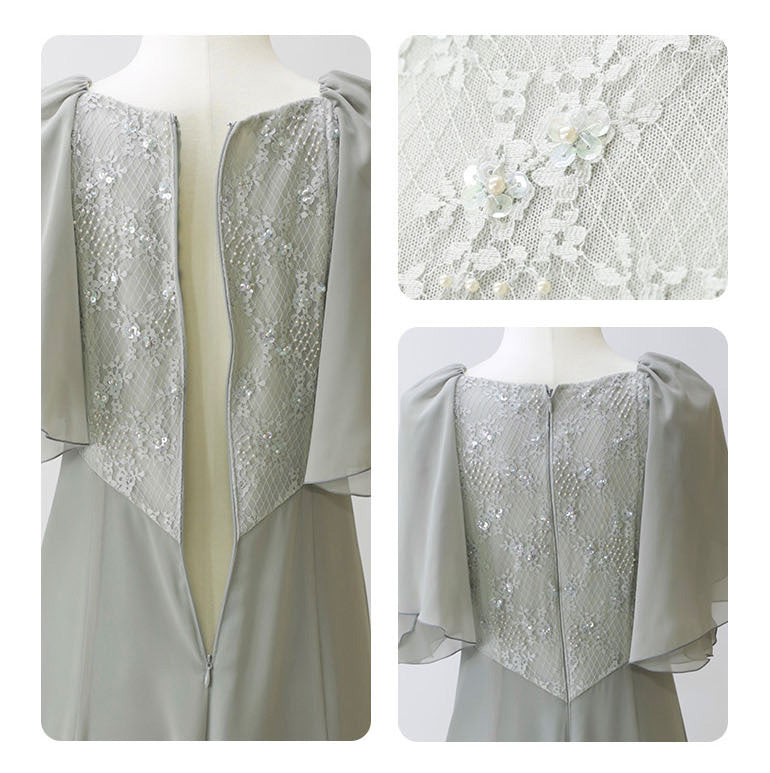 刺繍ドレス ケープ風 ロングドレスop3724